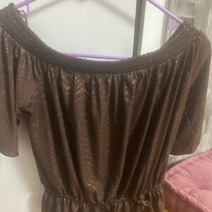 Brown and gold top